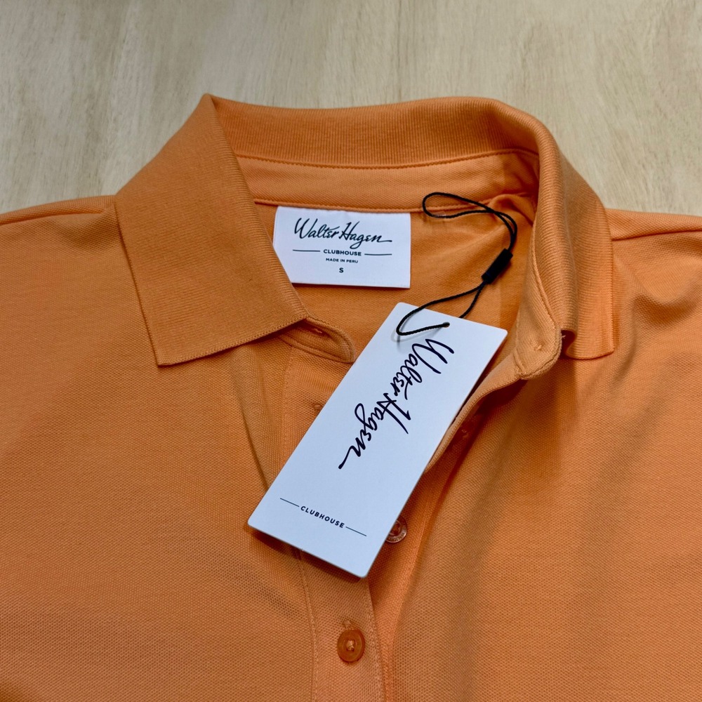 NEW Walter Hagen Clubhouse Womens Small Fresh Orange SS Classic Polo Golf Shirt - Picture 5 of 8